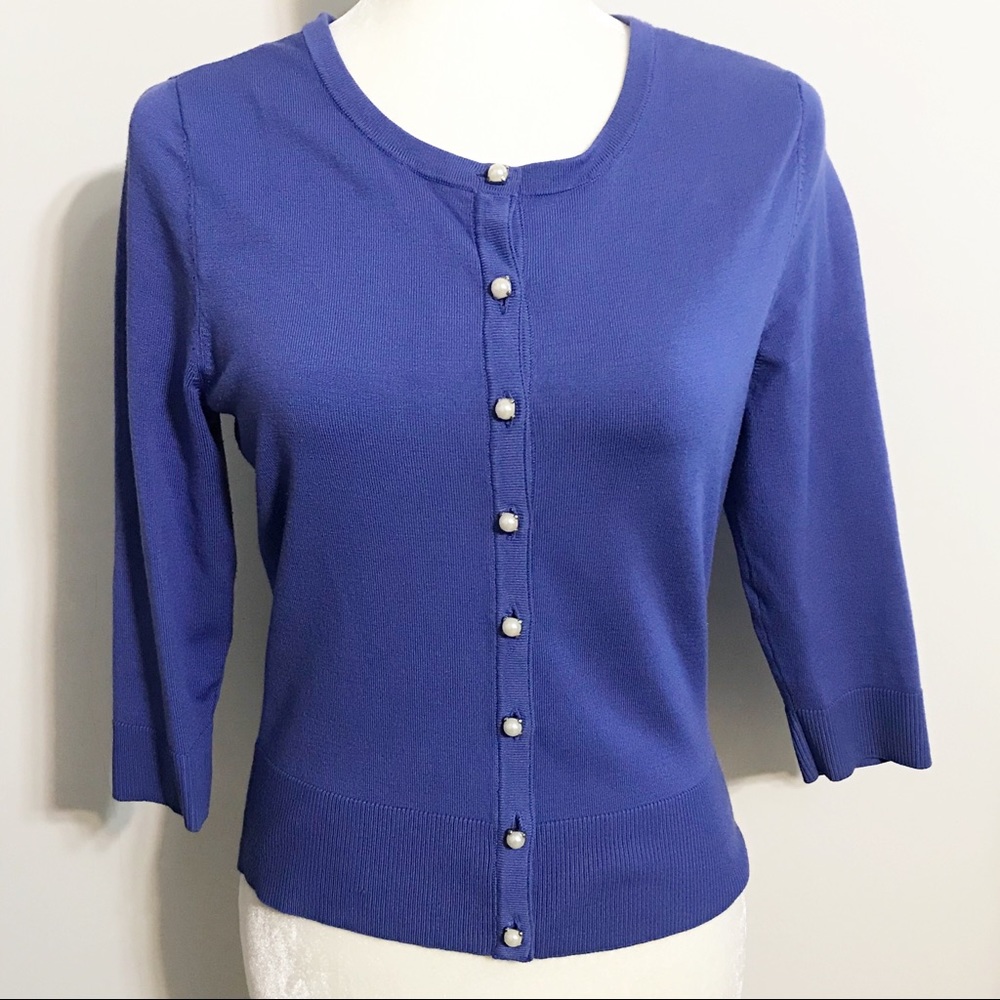 Black House White Market Blue Pearls Cardigan